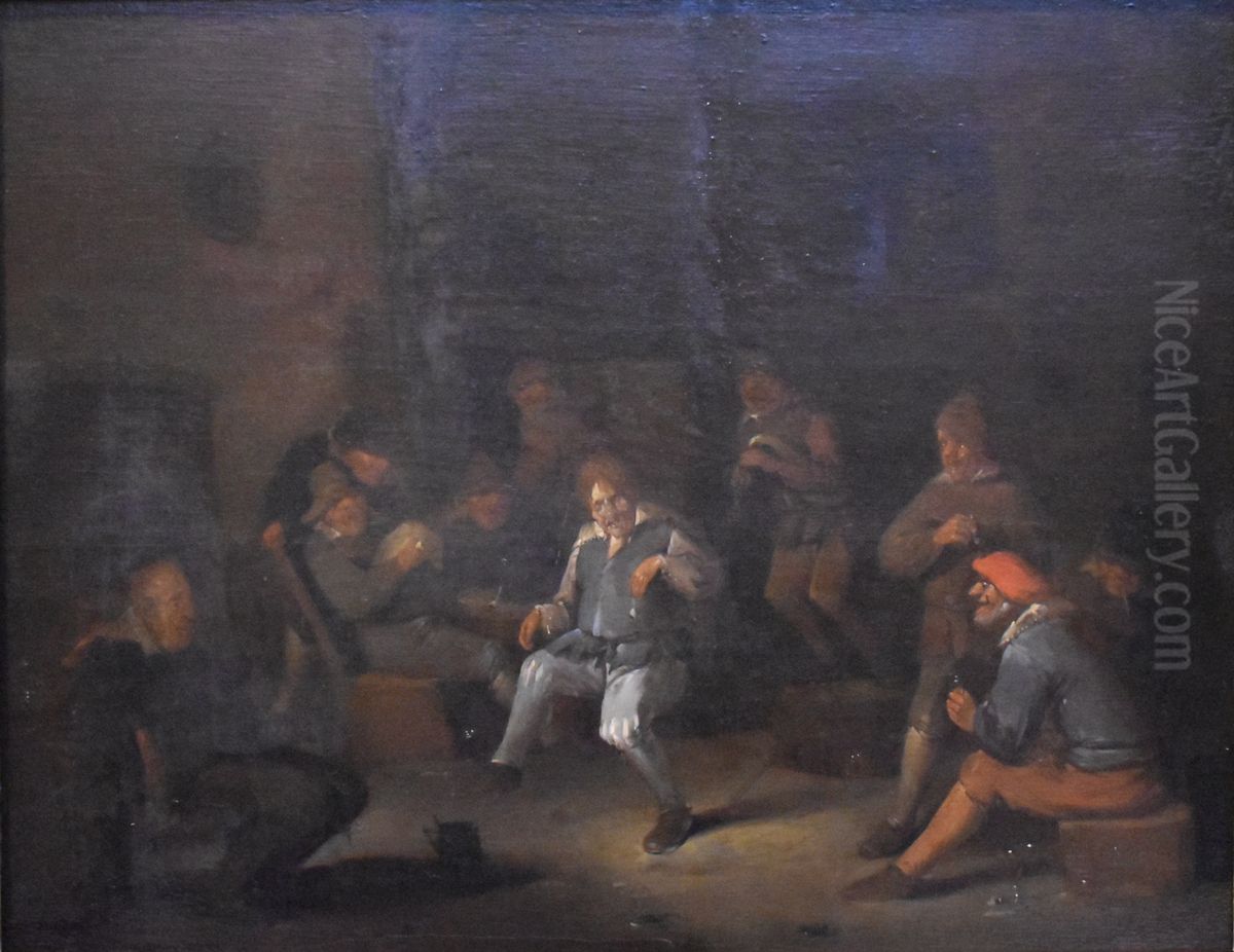 Interieur de tabagie Oil Painting by Egbert Van Heemskerck