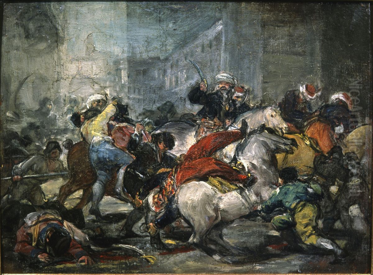 El dos de mayo de 1808 en MadridorLa carga de los mamelucos Oil Painting by Francisco Goya Fuendetodos