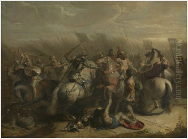 Legendary Battle of the Torriani and Visconti - the Capture Oil Painting by Erasmus Quellinus II