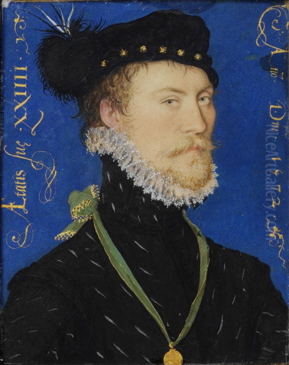 An Unknown Man, aged 24 Oil Painting by Nicholas Hilliard