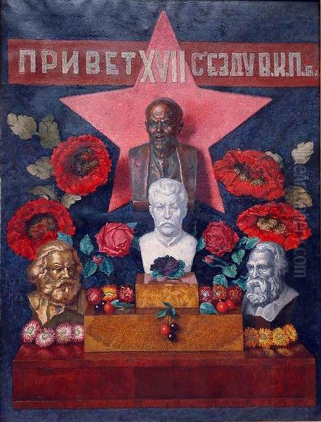 Hail to the 17th Congress of the CPSU Oil Painting by Ilya Mashkov