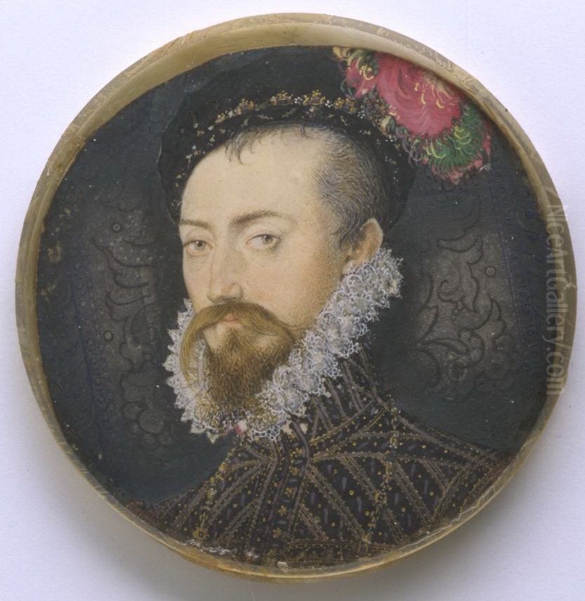 Robert Dudley, Earl of Leicester Oil Painting by Nicholas Hilliard