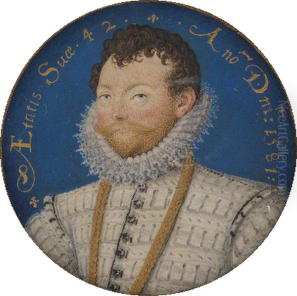 Sir Francis Drake Oil Painting by Nicholas Hilliard
