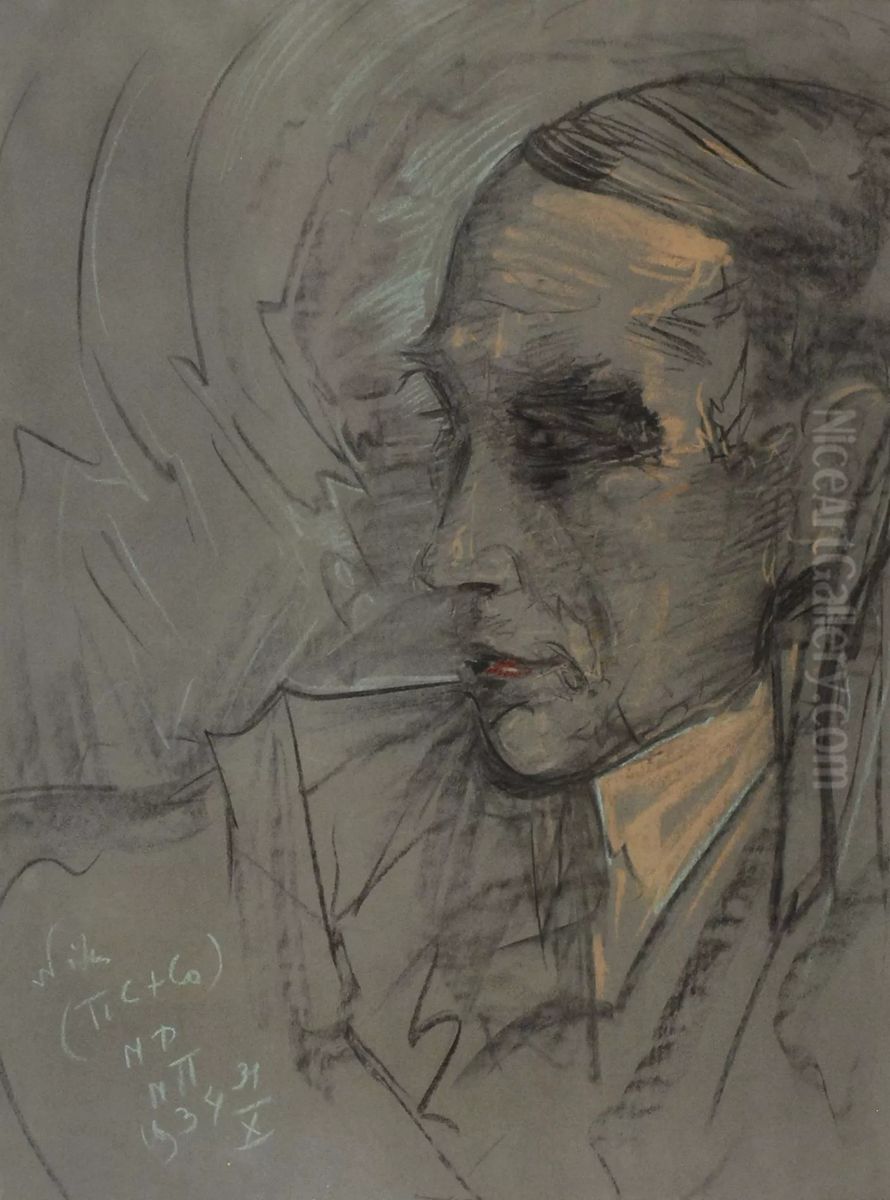 Portrait of doktor Witold Pakowski Oil Painting by Stanislaw Ignacy Witkiewicz (Witkacy)