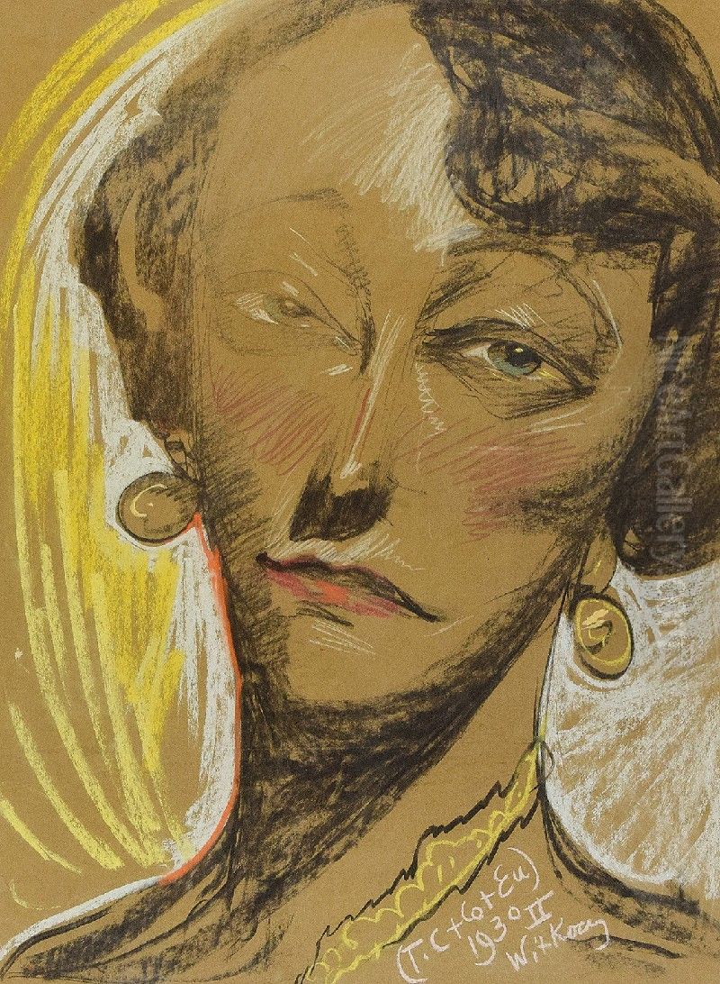 Portrait of Aleksandra Totwenowa Oil Painting by Stanislaw Ignacy Witkiewicz (Witkacy)