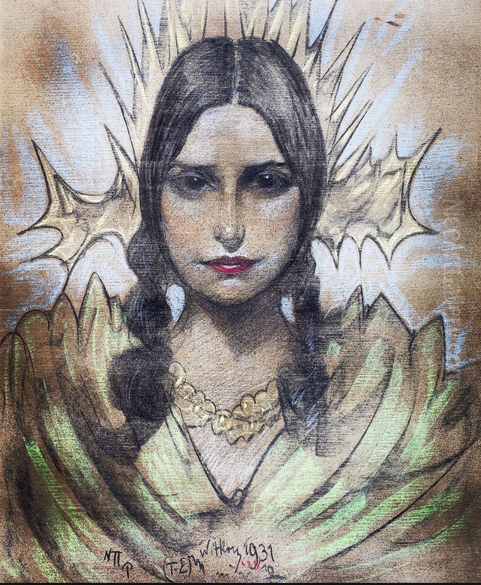 Portret kobiety z warkoczami Oil Painting by Stanislaw Ignacy Witkiewicz (Witkacy)