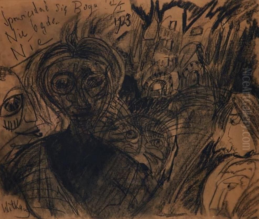 I will not confess to God. No. Oil Painting by Stanislaw Ignacy Witkiewicz (Witkacy)