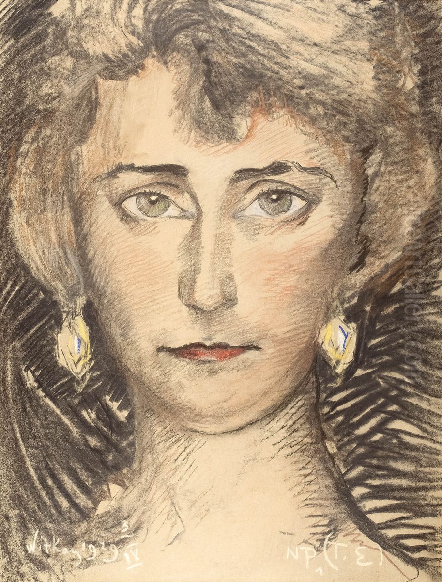 Portrait of Janina Czerbakowa nee Soborska Oil Painting by Stanislaw Ignacy Witkiewicz (Witkacy)