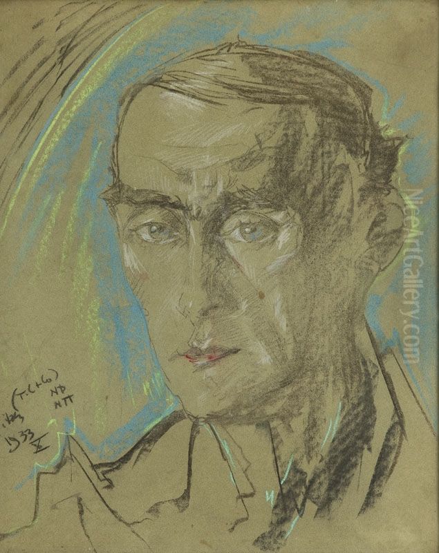 Portret doktora Jana Wladyslawa Pakowskiego Oil Painting by Stanislaw Ignacy Witkiewicz (Witkacy)