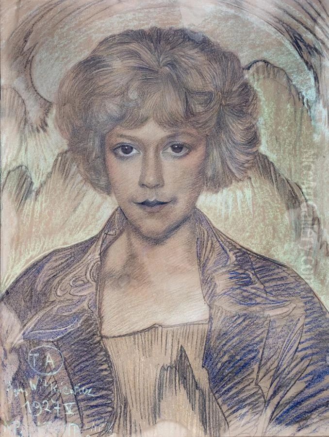 Portrait of Zofia Malecka Oil Painting by Stanislaw Ignacy Witkiewicz (Witkacy)