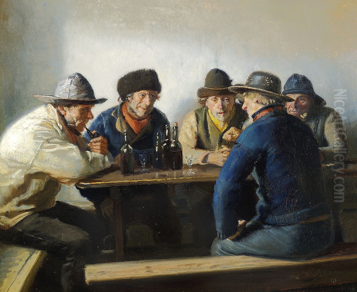 I en Krostue. Oil Painting by Michael Peter Ancher