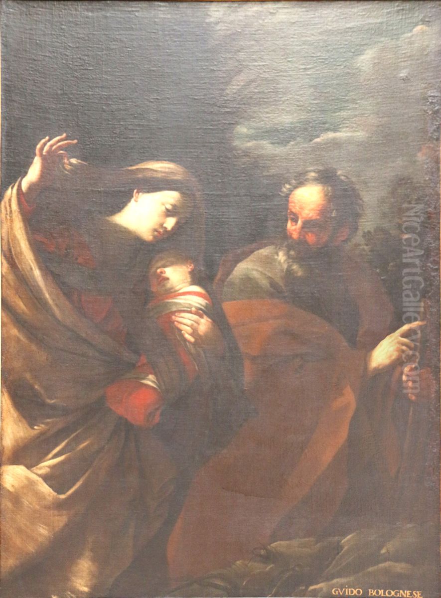 De vlucht naar Egypte Oil Painting by Guido Reni