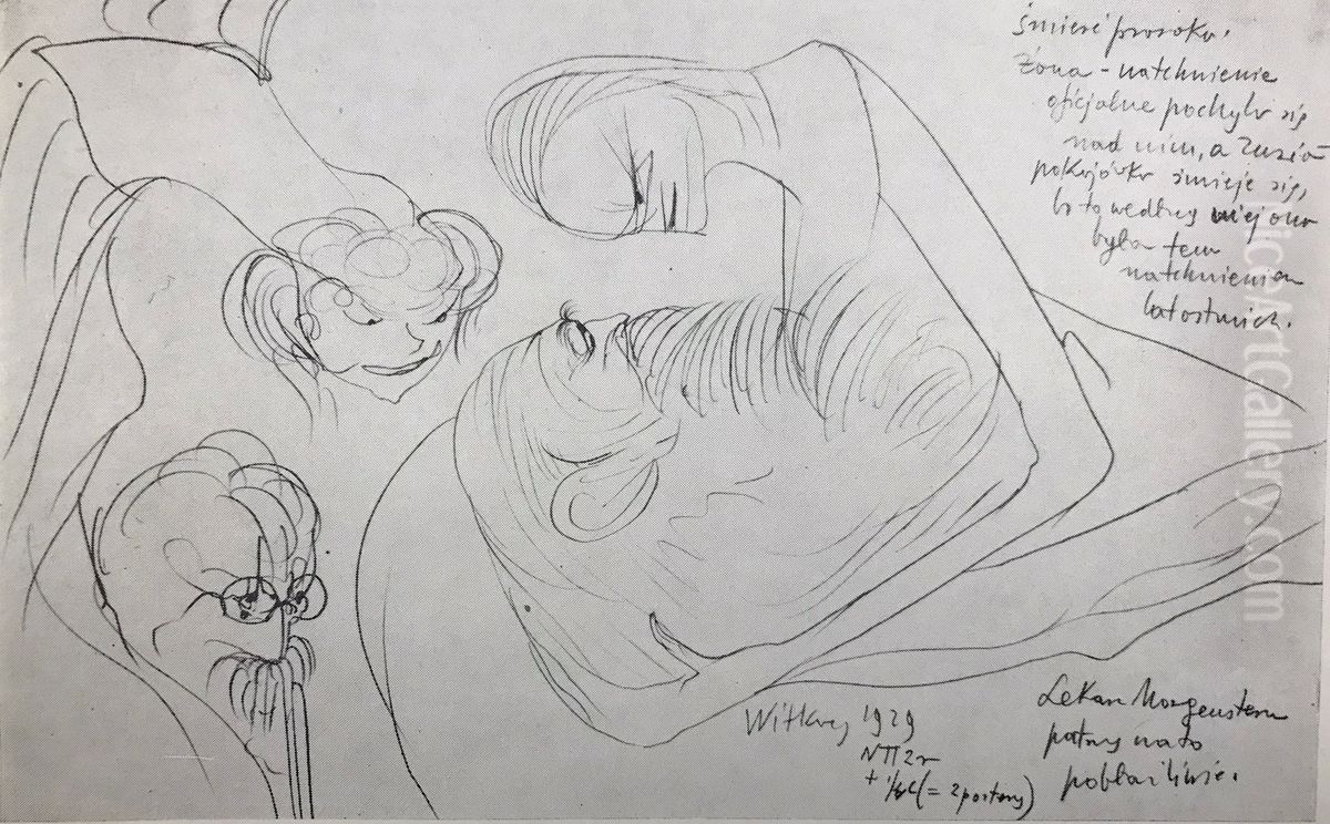 Death of a Prophet ... Oil Painting by Stanislaw Ignacy Witkiewicz (Witkacy)