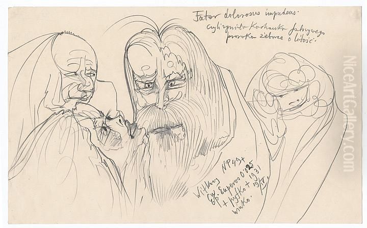 Father Dolorossus impudens ... Oil Painting by Stanislaw Ignacy Witkiewicz (Witkacy)