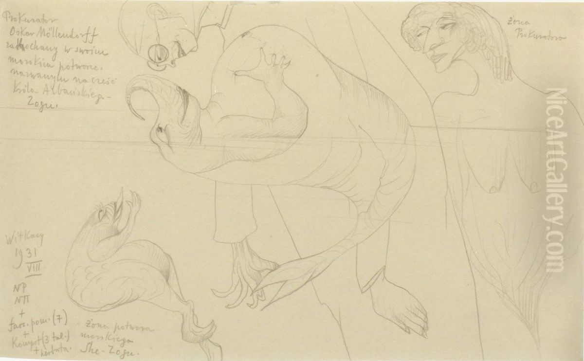 Prosecutor Oskar Mollendorff  . . Oil Painting by Stanislaw Ignacy Witkiewicz (Witkacy)