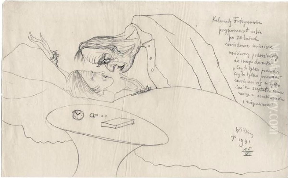 Kalasanty Futrynowicz przypomnial sobie. . . Oil Painting by Stanislaw Ignacy Witkiewicz (Witkacy)