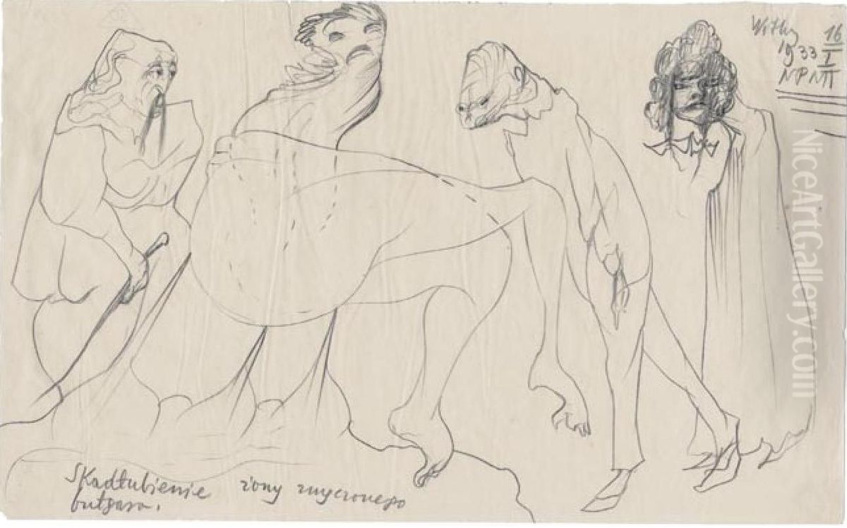 Skadlubienie zony. . . Oil Painting by Stanislaw Ignacy Witkiewicz (Witkacy)