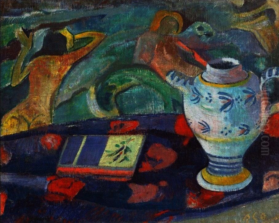 Still Life with Quimper Pitcher Oil Painting by Paul Gauguin