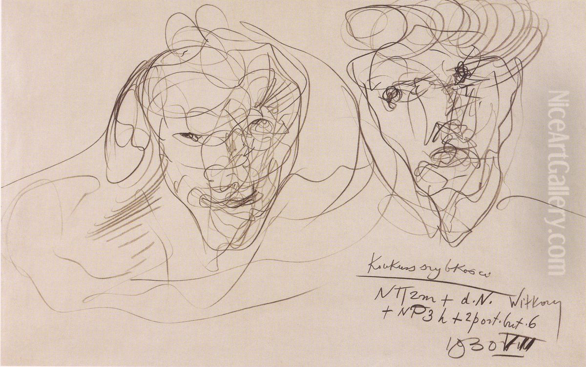 Konkurs szybkosci Oil Painting by Stanislaw Ignacy Witkiewicz (Witkacy)