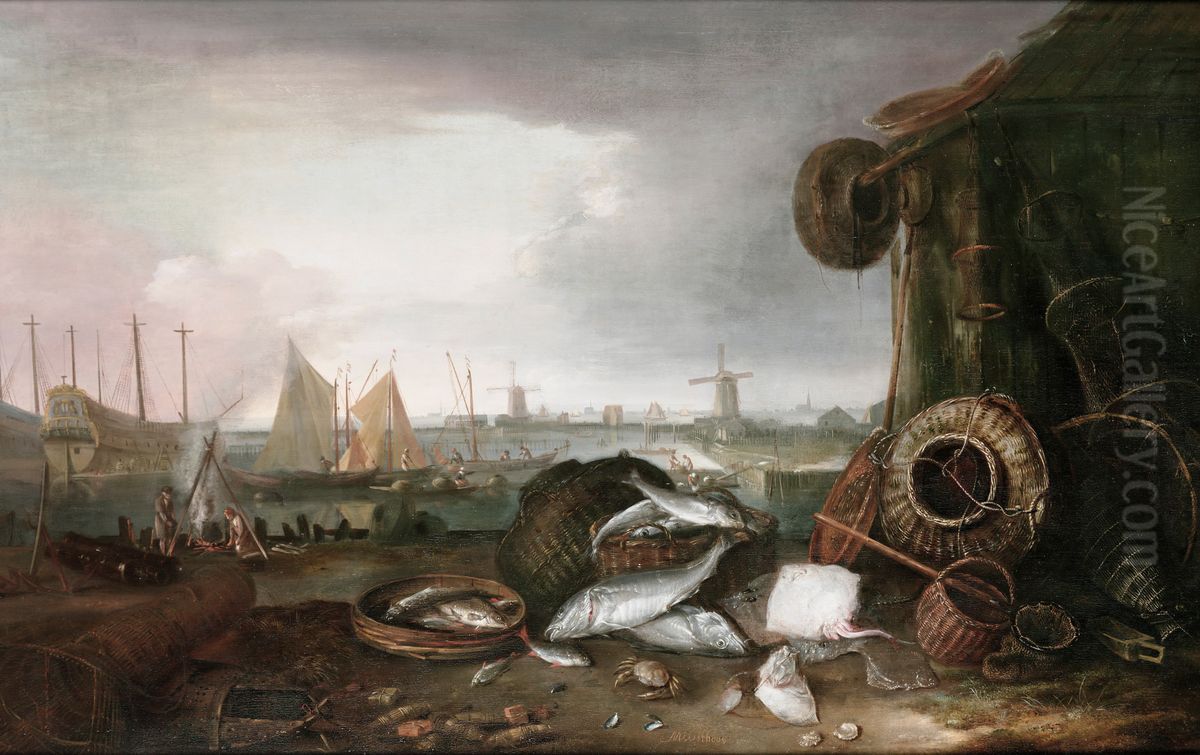 De Grashaven Oil Painting by Matthias Withoos
