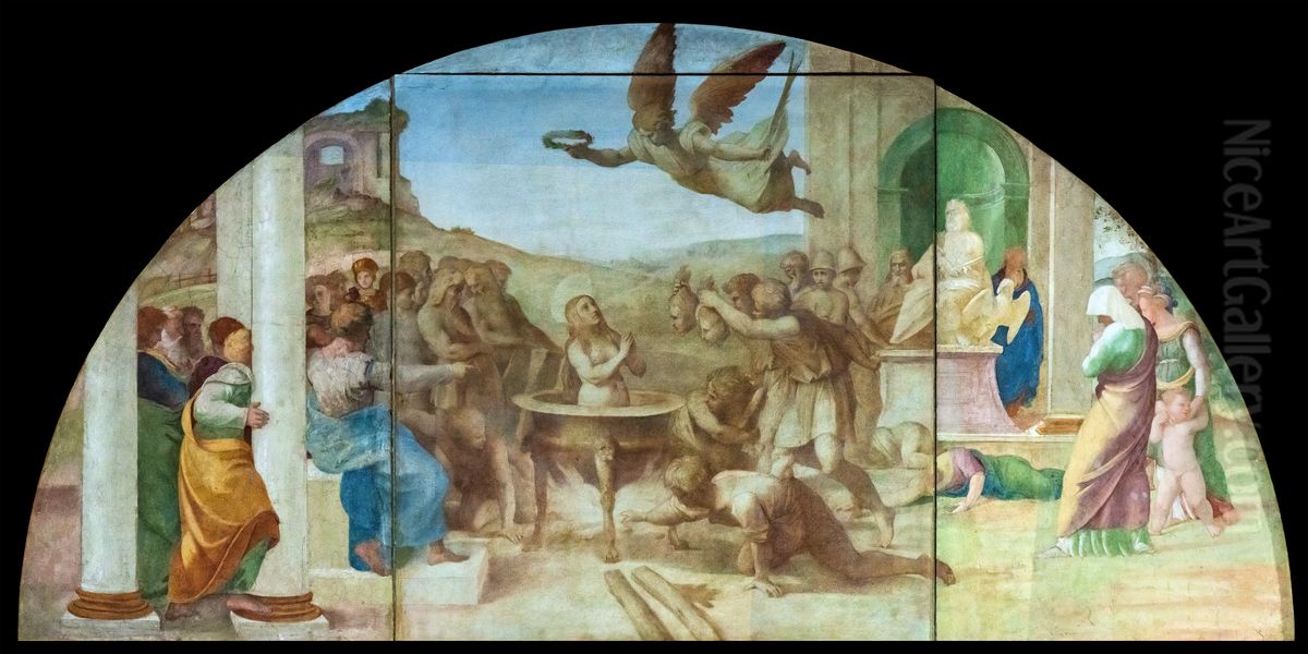 Raffaello Sanzio - Le martyre de Sainte-Cecile Oil Painting by Raphael