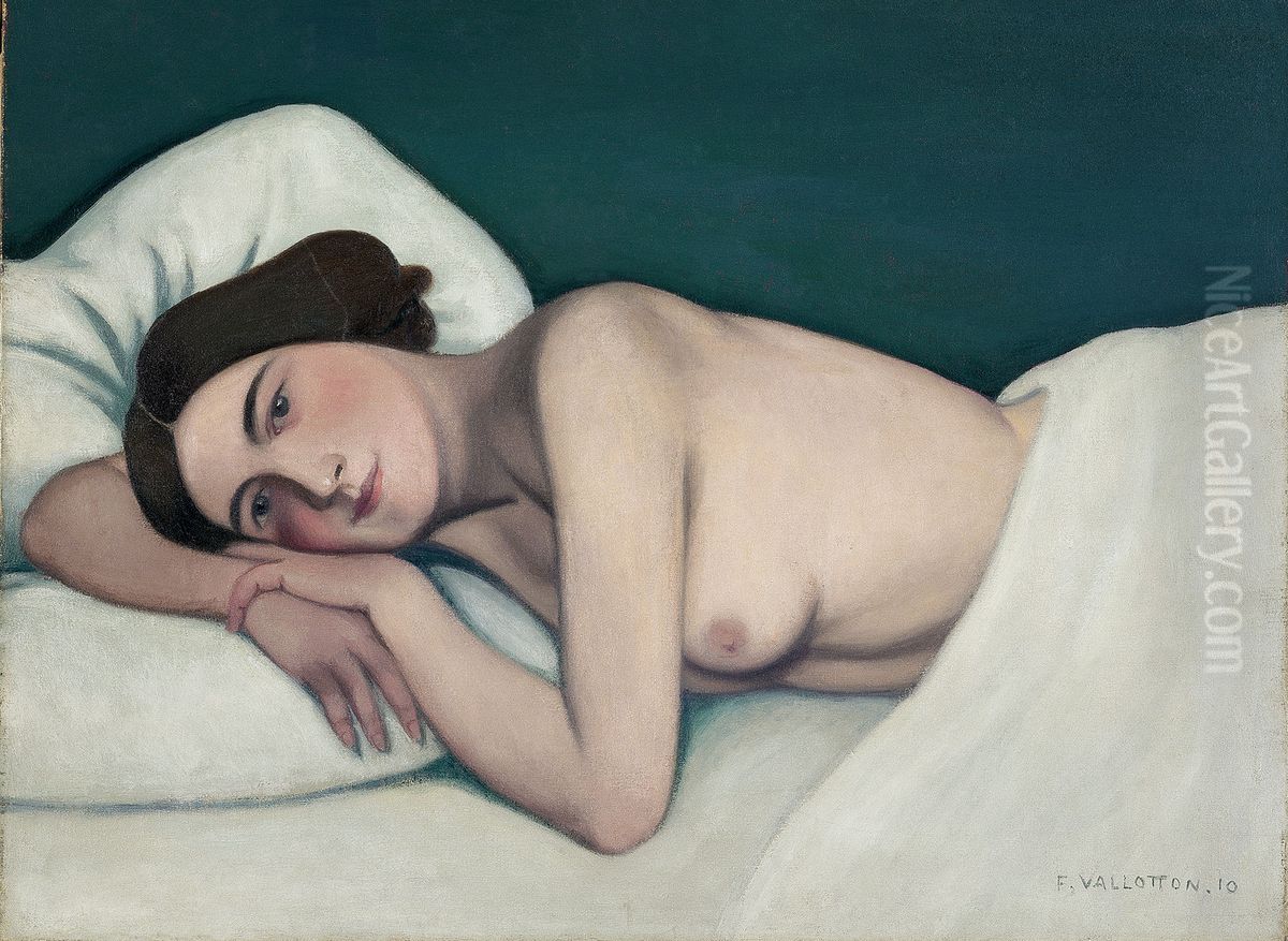 Nu au lit Oil Painting by Felix Vallotton