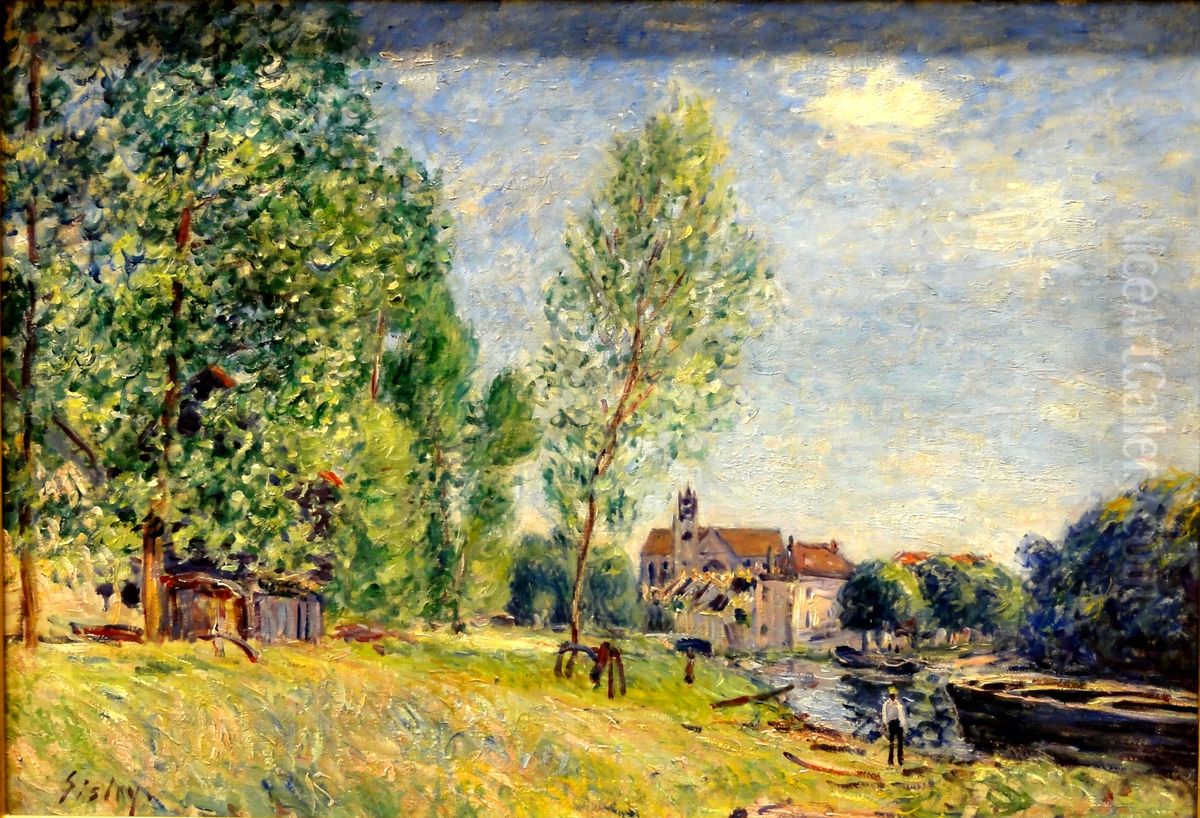 Moret, le chantier naval a Matrat Oil Painting by Alfred Sisley