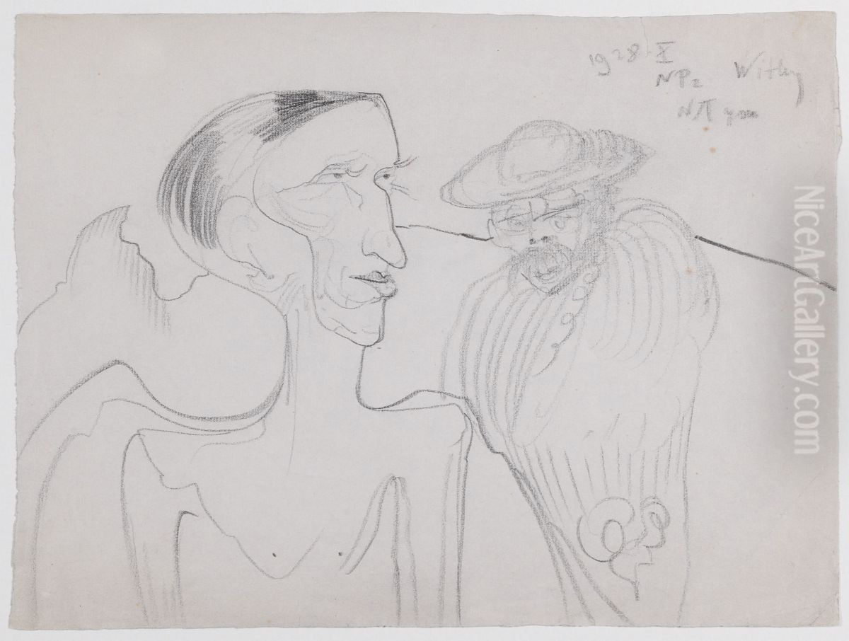 Composition with two characters Oil Painting by Stanislaw Ignacy Witkiewicz (Witkacy)