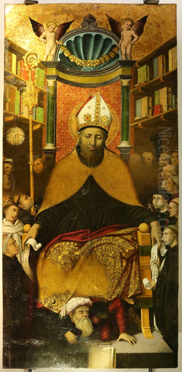 Sant'Agostino in cattedra Oil Painting by Pietro Cavaro
