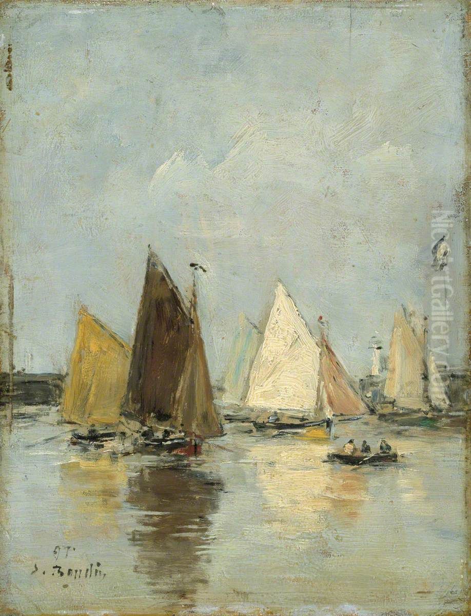 The Return of the Boats Oil Painting by Eugene Louis Boudin