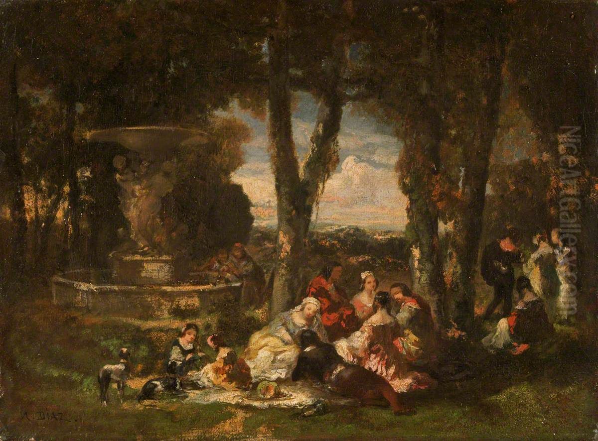 Fete champetre Oil Painting by Narcisse Virgilio Diaz