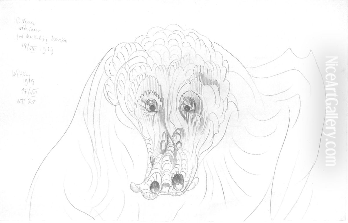 Ms. Nena seen under influence of  Merck's mescaline Oil Painting by Stanislaw Ignacy Witkiewicz (Witkacy)