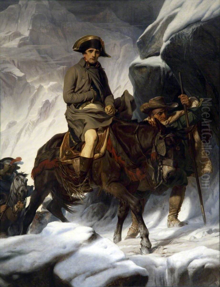 Napoleon Crossing the Alps Oil Painting by Paul Delaroche