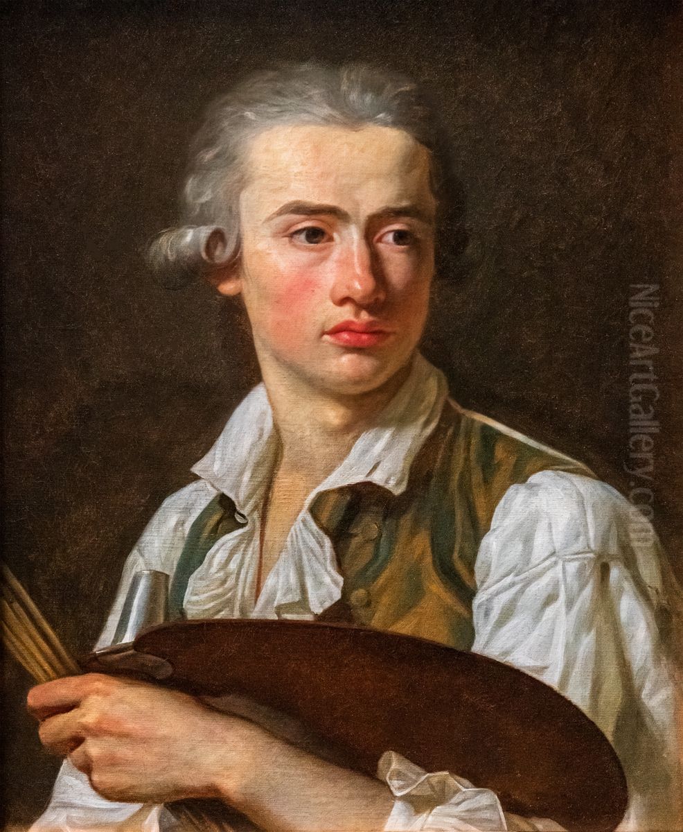 Jacques-Louis David - Portrait d'un eleve - Musee des Beaux-Arts de Narbonne Oil Painting by Jacques-Louis David