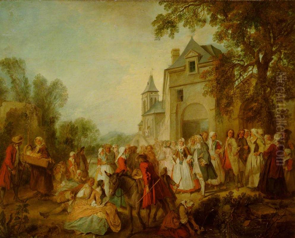 The Village Wedding Oil Painting by Nicolas Lancret