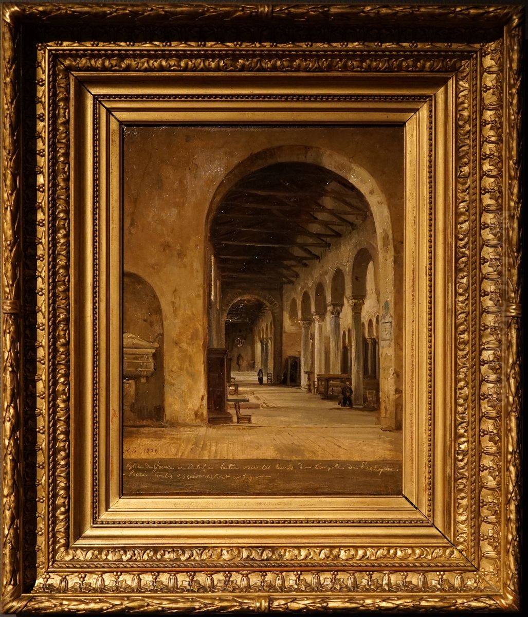 Interior of the Church of Gerace Oil Painting by Jacques Raymond Brascassat