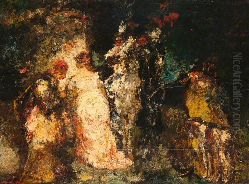 Figure Group Oil Painting by Adolphe Joseph Thomas Monticelli
