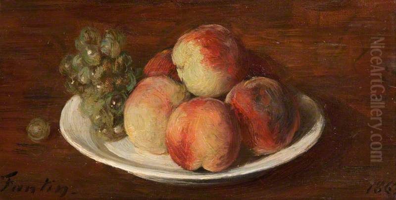 Peaches and Grapes Oil Painting by Henri Fantin-Latour
