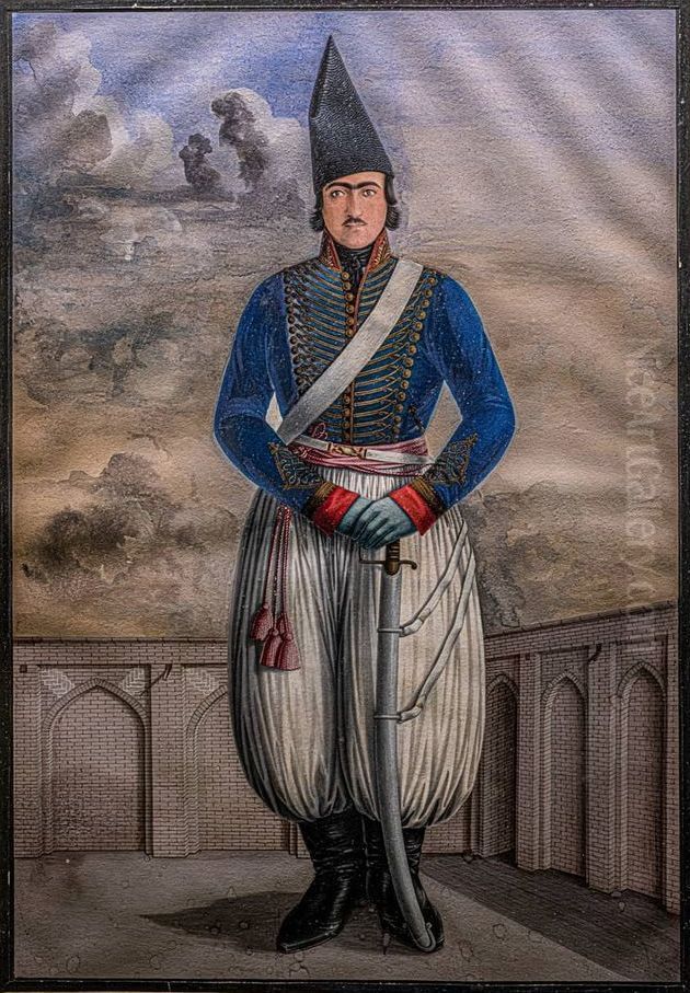 srbaz qajary Oil Painting by Mirza Abolhassan Khan Ghaffari