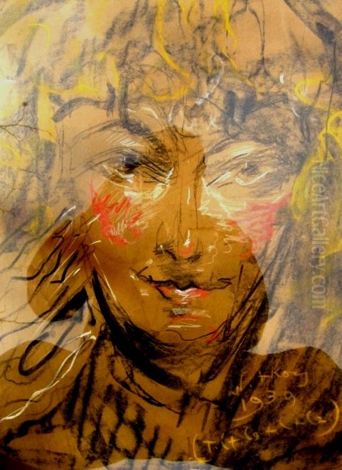 Portrait of Janina Brzostowska Oil Painting by Stanislaw Ignacy Witkiewicz (Witkacy)