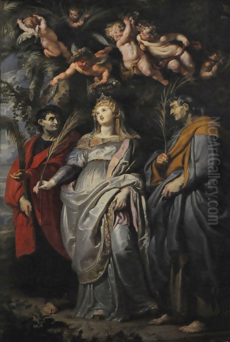 Flavia Domitilla van Terracina, Nereus en Achilleus Oil Painting by (studio of) Rubens, Peter Paul