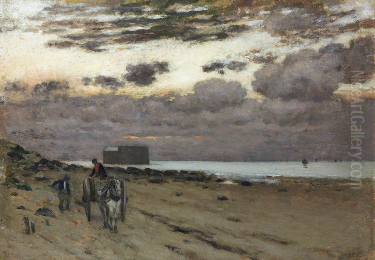 Gathering Seaweed Oil Painting by Jean-Charles Cazin