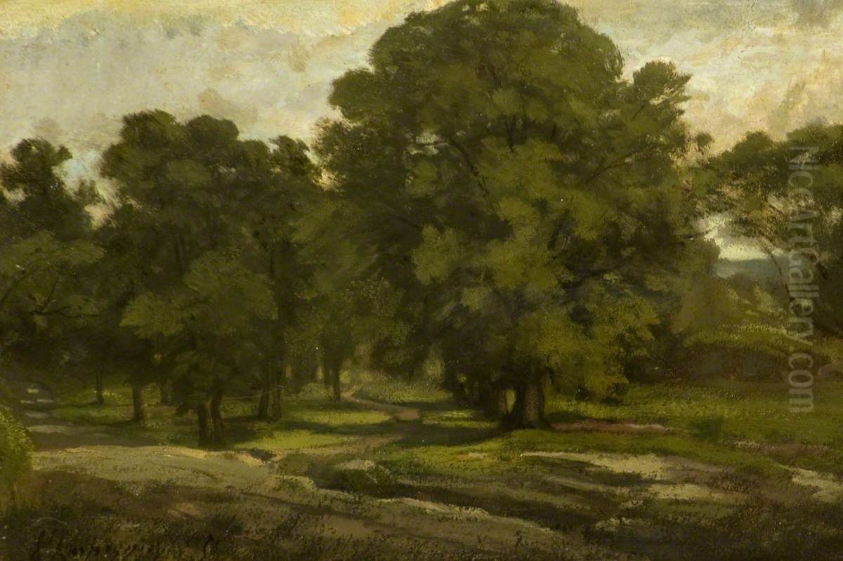 Entree d'un bois Oil Painting by Henri Harpignies