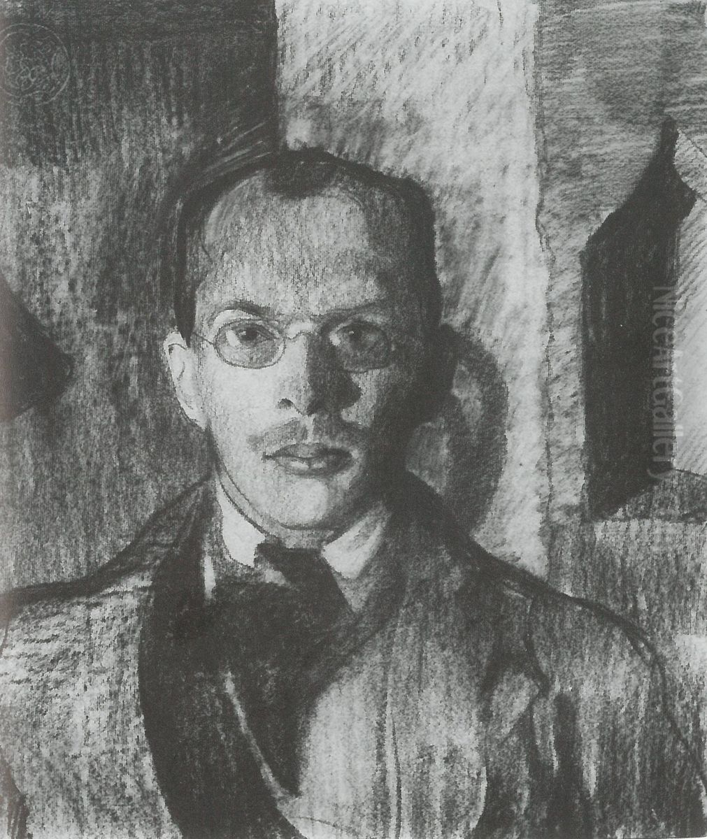 Strach zycia u Malinowskiego Oil Painting by Stanislaw Ignacy Witkiewicz (Witkacy)