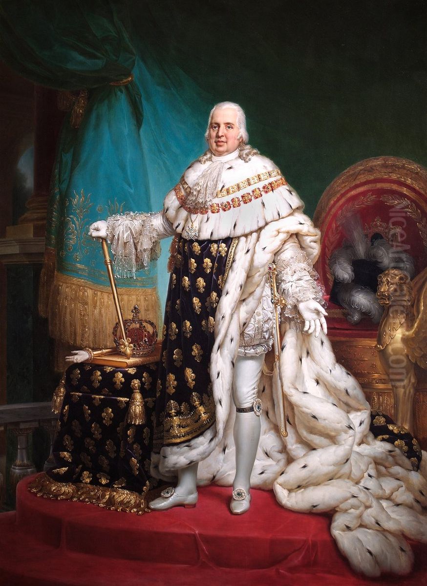 Louis XVIII (1755-1824), King of France Oil Painting by Francois Gerard