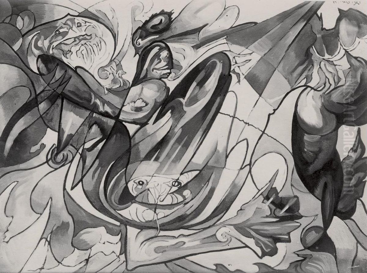 Gnebienie pepitow Oil Painting by Stanislaw Ignacy Witkiewicz (Witkacy)