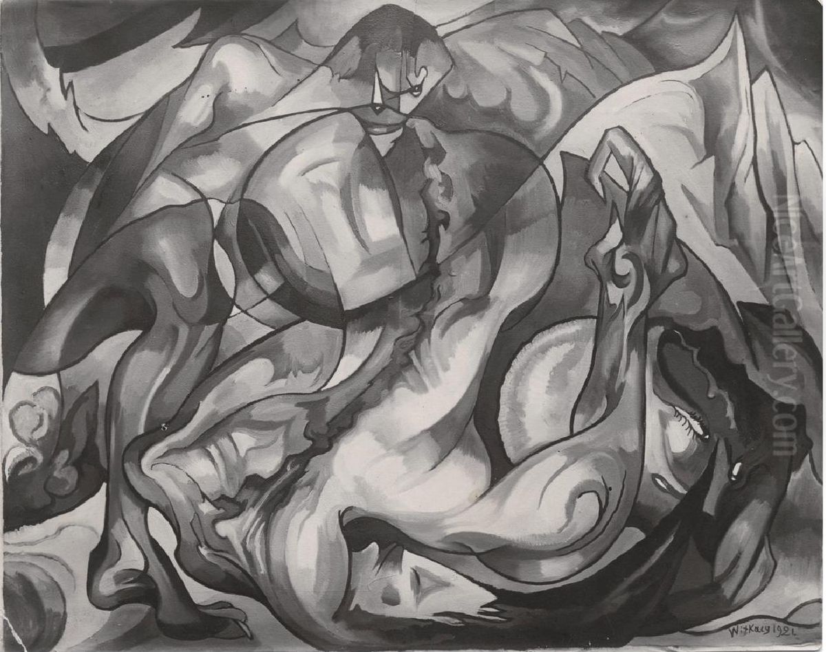 Zbrodnia Oil Painting by Stanislaw Ignacy Witkiewicz (Witkacy)