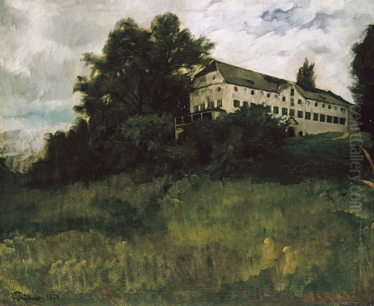 Monastery building on the Herreninsel in Chiemsee Oil Painting by Wilhelm Heinrich Trutbner