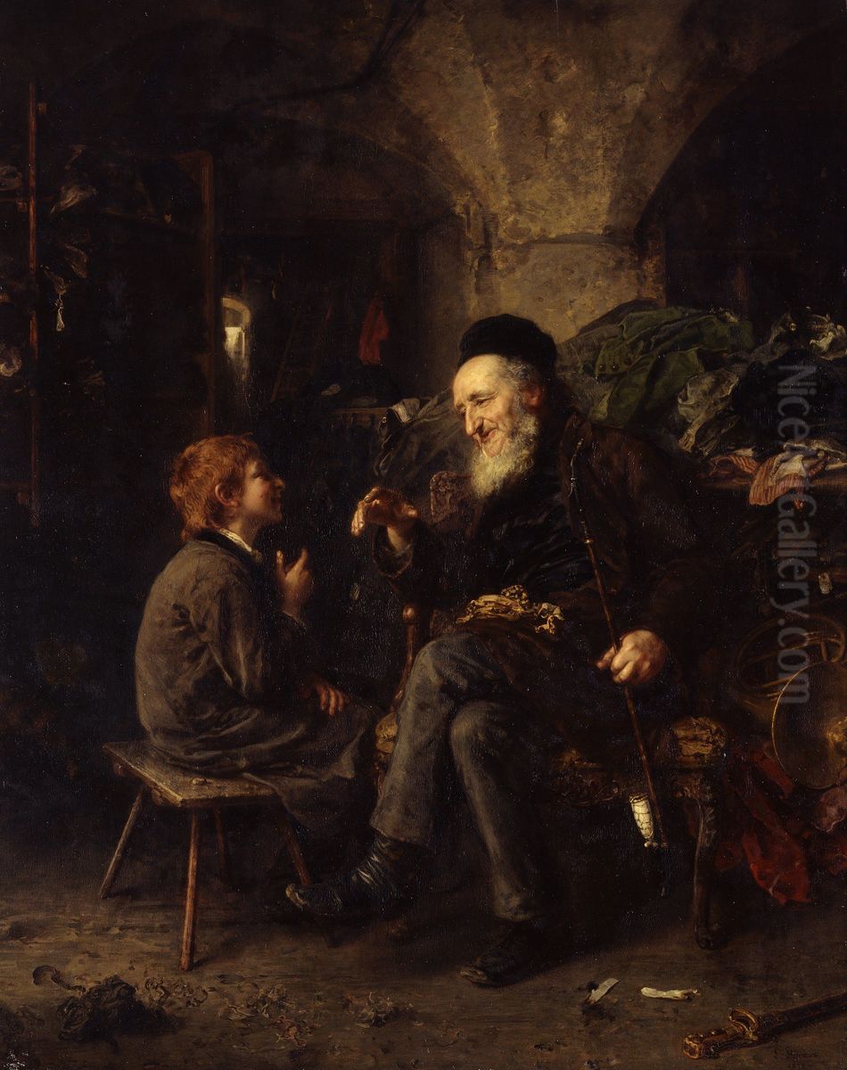 Salomonische Weisheit Oil Painting by Ludwig Knaus