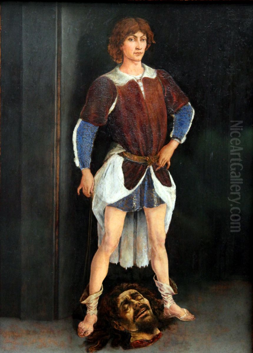 David als Sieger Oil Painting by Antonio Del Pollaiuolo